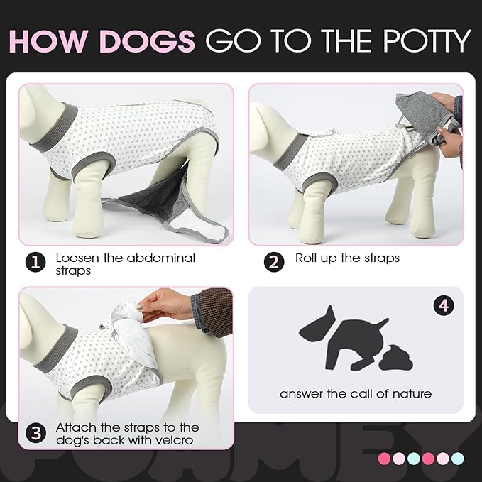 FUAMEY Dog Recovery Suit Male,Dogs Surgery Neuter Suits Puppy Spay Shirts for Female Protect Dog's Skin Anti Licking Abdominal Wounds Doggie Onesie Pet Bodysuit Alternative to Cone Polka Dot S-PawvioPets