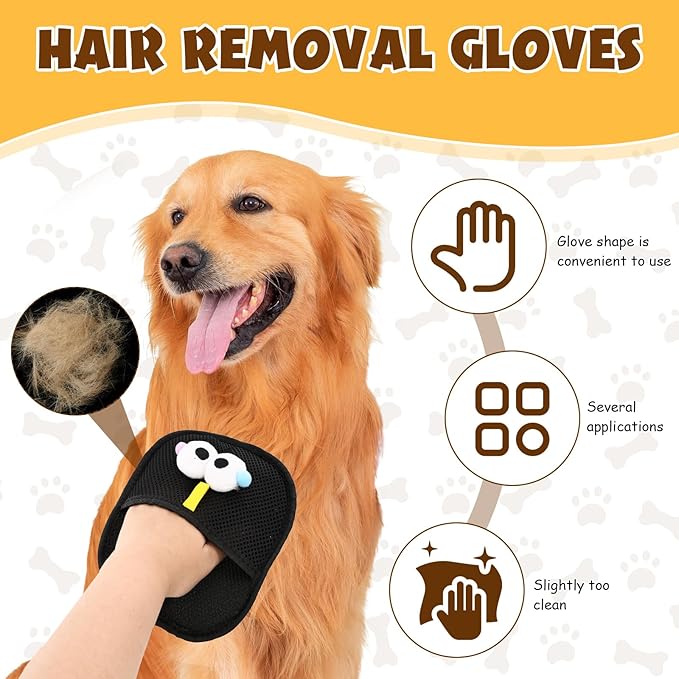 2 PCS Electrostatic Pet Hair Remover, Pet Hair Remover Tool for Cats & Dogs, Cleaning Gloves for Carpet, Couch, Furniture, Car Seat, Double-Sided, Reusable, Washable-PawvioPets