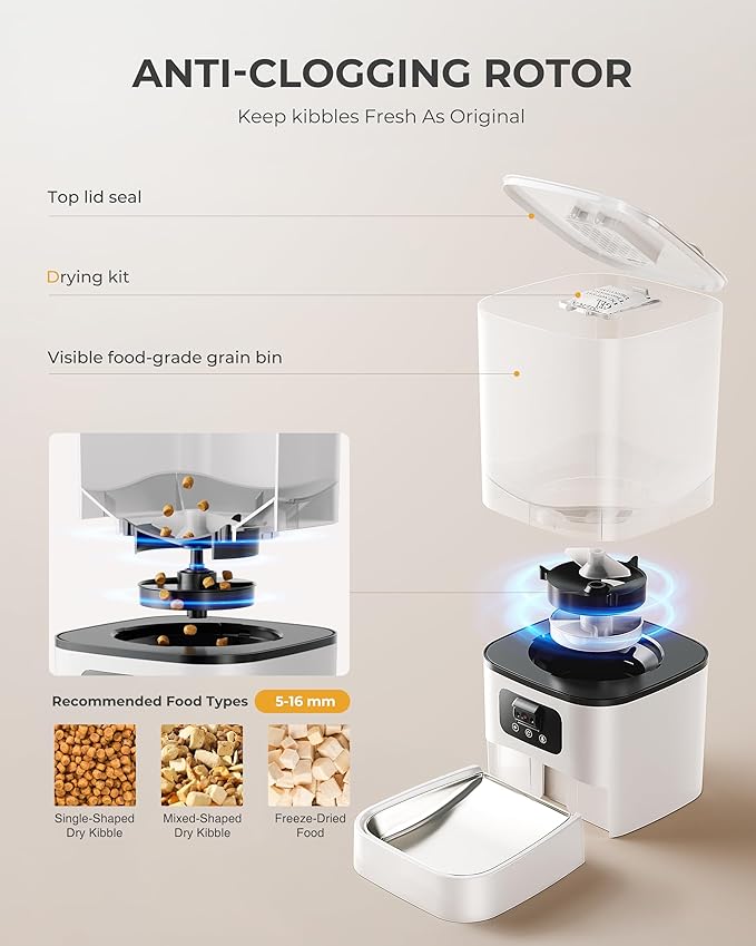 Automatic Cat Feeder with Camera,Adjustable Camera 5G/2.4G WiFi Timed cat Feed, auto cat Feeder, Automatic Pet Dispenser with HD Night Vision-PawvioPets