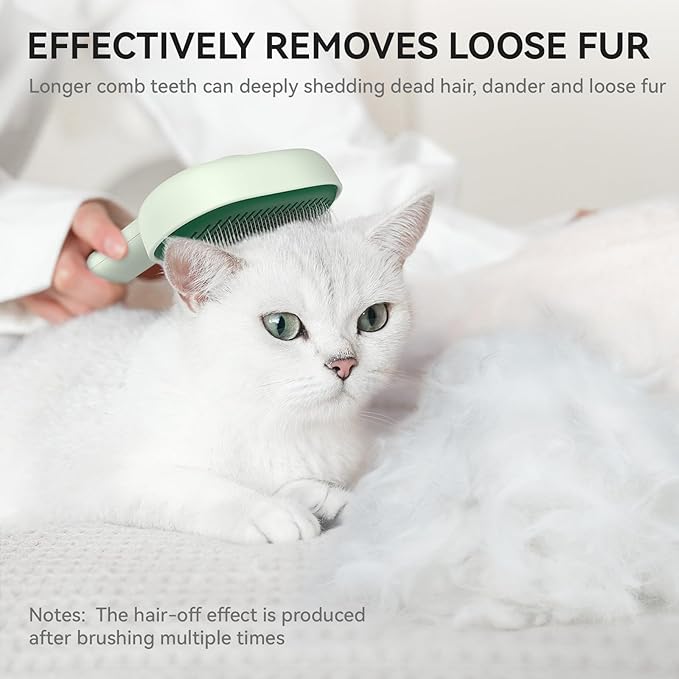 Aumuca Cat Brush for Shedding, Cat Brushes for Indoor Cats, Horses Grooming Deshedding Brush for Dog Kitten Horse Massage Removes Loose Fur, Forest Green-PawvioPets