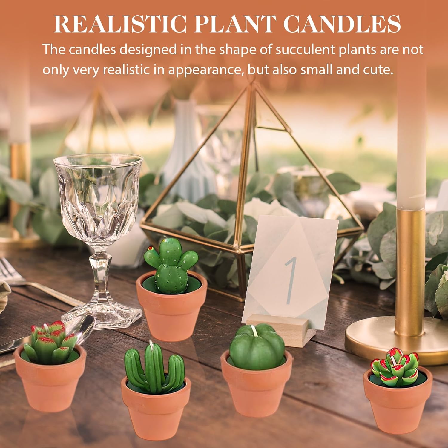 AZEAM 36 Pcs Succulent Candles Party Favors, Bulk Cactus Table Decor with Mini Terracotta Holders, Tiny Handmade Plant Tealights Candle Decoration for Baby Shower Bridal Game Wedding Home Birthday