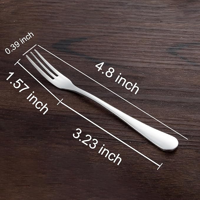 Crab Stainless Steel Forks,Small Appetizer Fork 3 Prong Tasting Escargot Forks Portable Cocktail Salad Fruit Forks for Kitchen Accessory Wedding Party,Set of 12, 4.8 Inches-PawvioPets