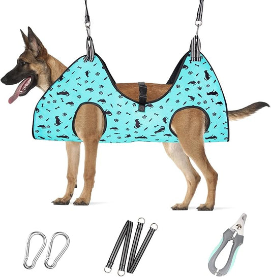 Dog Grooming Hammock - Pet Harness for Grooming, Dog Sling for Nail Clipping, Dog Hanging Holder for Cutting Nails-PawvioPets