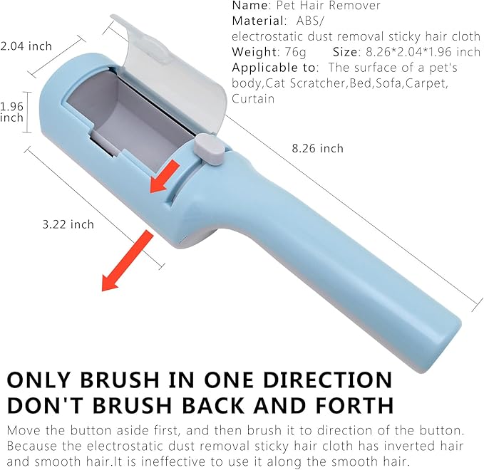 3 Packs Pet Hair Remover Roller Lint Brush and Reusable Lint Roller Dog & Cat Hair Remover for Rug, Furniture, Couch, Car, Carpet, Clothes and Bedding Multi-Surface Fur Removal Tool-PawvioPets