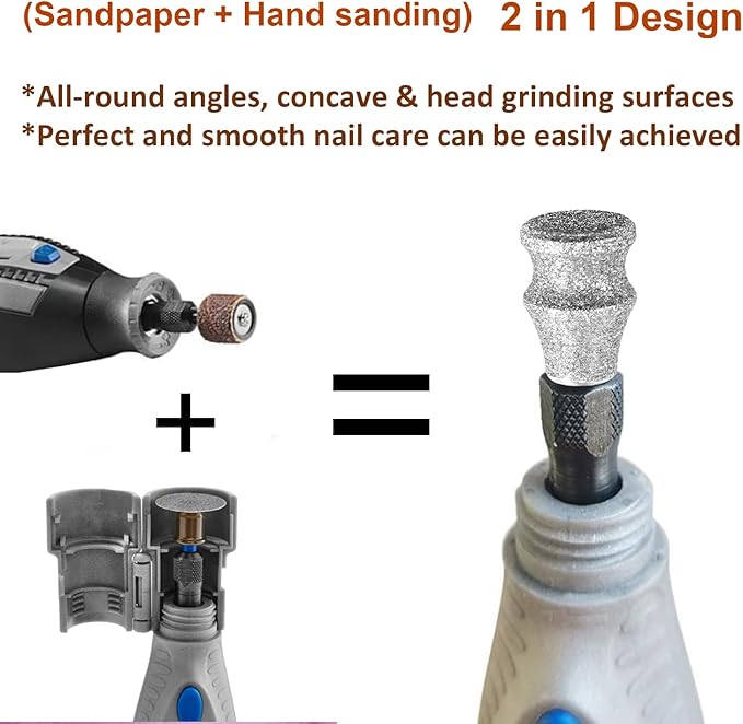 Diamond Dog Nail Grinder for Dremel, Diamond Sanding Drums, Diamond Rotory Bit for Dogs&Pets Nail Care, 1/8'' Nail Dremel Tool for Dogs, for Animals Nail Care & Home Grinder Tools-PawvioPets