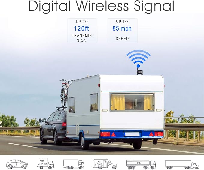 Digital Wireless Backup Camera System Kit,HD 1080P & IP69 Waterproof Wireless Reverse Rear View Camera + 7’’ DVR Split Touch Monitor, Recording for RV/Truck/Trailer/Motorhome-ZEROXCLUB B701-PawvioPets