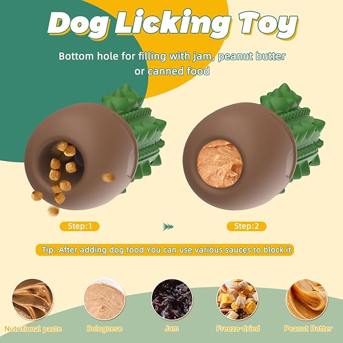 Dog Chew Toys Toothbrush Stick Teeth Cleaning Brush Dental for Medium Large Dog, Puppy Christmas,Easter Birthday Gifts,Outdoor Dog Squeaky Toys for Aggressive Chewers Tough Toys Interactive-PawvioPets