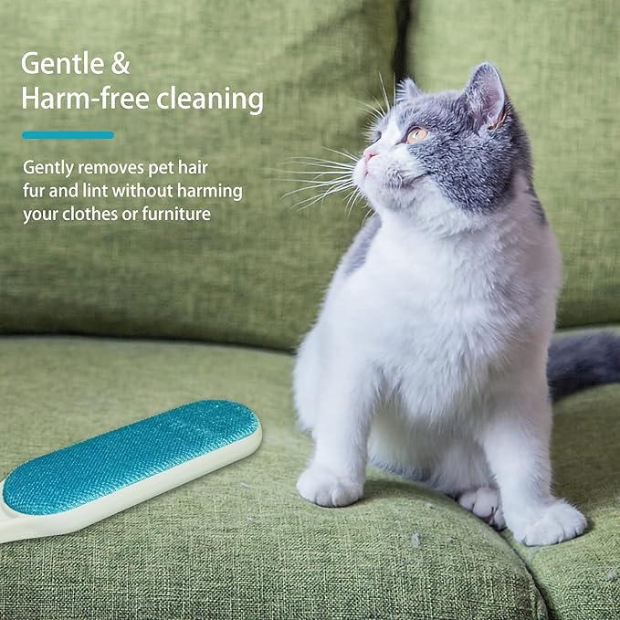2 Pack Furniture Lint Remover Brushes, Double Sided Self Cleaning Loose Hair Catcher for Pet, Hair Cleaner for Clothes, Sofa, Carpet-PawvioPets