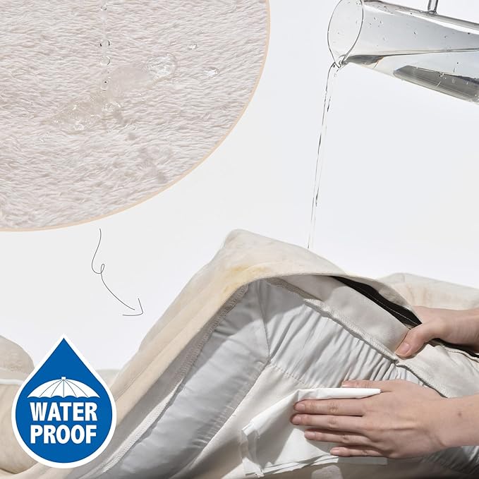 Comfort Expression XL Dog Beds for Extra Large Dogs, Waterproof Orthopedic Dog Bed with Bolster, Washable Pet Sofa Couch with Removable Cover & Non-Slip Bottom(X-Large,Beige)-PawvioPets