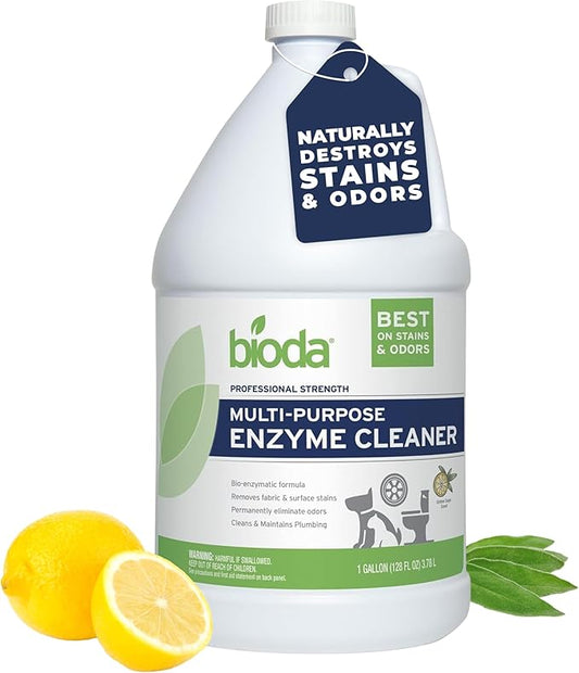 Bioda Multi-Purpose Probiotic Enzyme Cleaner and Deodorizer | Professional Strength | Trash Can Deodorizer, Pet Stains and Odors, Drains, Floors, Bathrooms, Toilets | Made in USA | 1 Gallon-PawvioPets