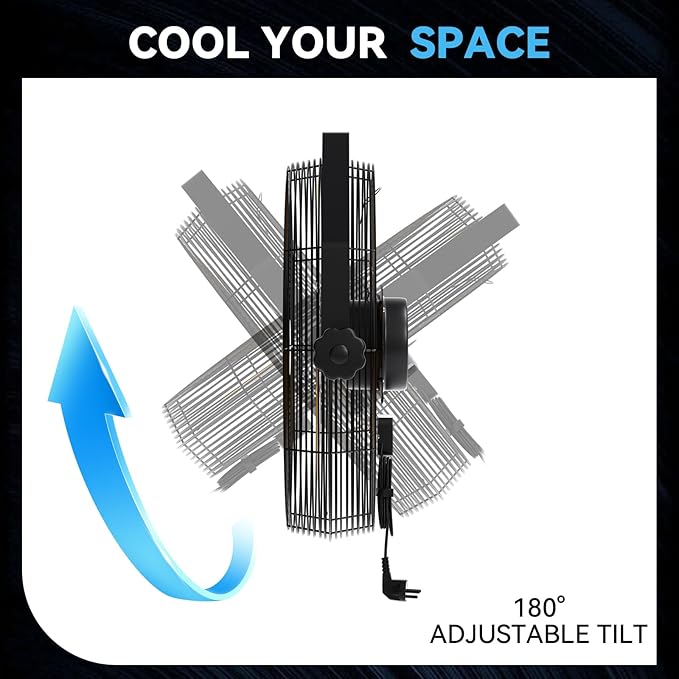 2PCS 4580 CFM 18 inch High Velocity Wall Mounted Fan, 3-Speed Metal Fan with Sealed Motor, 360 Degree Tliting Heavy Duty Wall Fan for Patio, Barn, Garage, and Gazebo - UL listed-PawvioPets
