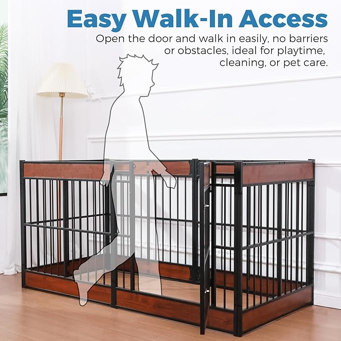 Dog Playpen, 31.5" Height Dog Pen Indoor, Heavy Duty, Safe and Sturdy, Furniture Style Puppy Pen-PawvioPets