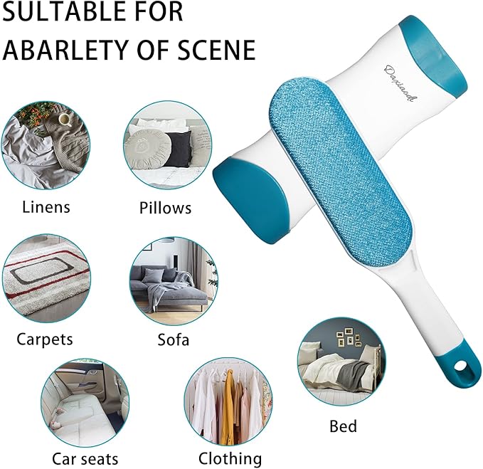 2 Pack Furniture Lint Remover Brushes, Double Sided Self Cleaning Loose Hair Catcher for Pet, Hair Cleaner for Clothes, Sofa, Carpet-PawvioPets