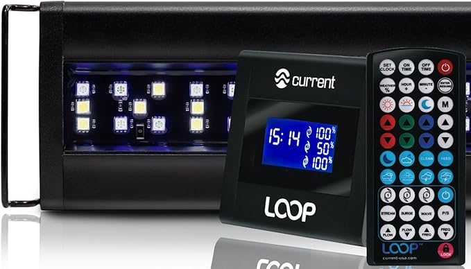 CURRENT USA 48 - 60" Inch Orbit Marine LED Saltwater Reef Marine Aquarium Light | 24 Hour IR Lighting & eFlux Wave Pump Control | Adjustable Color Spectrum for Fish Tank (4103)-PawvioPets