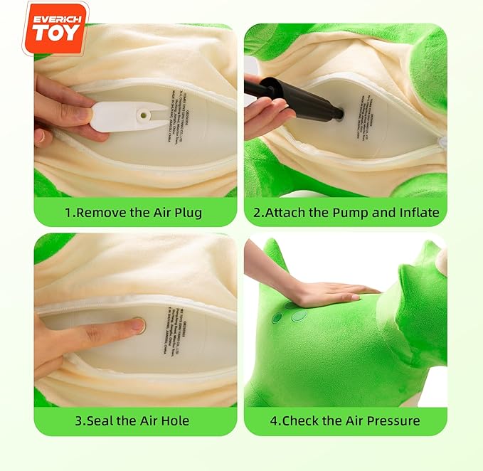 EVERICH TOY Bouncy Horse Dinosaur Toys, Inflatable Bouncing Animal Hopping Toys, Outdoor Indoor Ride on Bouncer, Boys Girls Birthday Gift for 18 Month 2 3 4 5 6 Year Old Kid- Plush Dinosaur Toy-PawvioPets