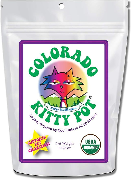 Colorado Kitty Pot Organic Catnip in Food Grade, 5.5 x 8" Gusseted Bag with Hang Hole, 1.125 oz-PawvioPets