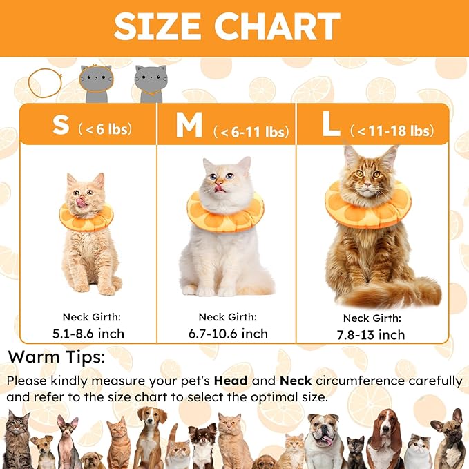 Cat Cone Collar Soft, Waterproof Cat Recovery Collar for Wound Healing Cute Donut Adjustable Kitten Cones to Stop Licking Comfortable NEC Elizabethan Collars for Cats Kittens After Surgery-PawvioPets