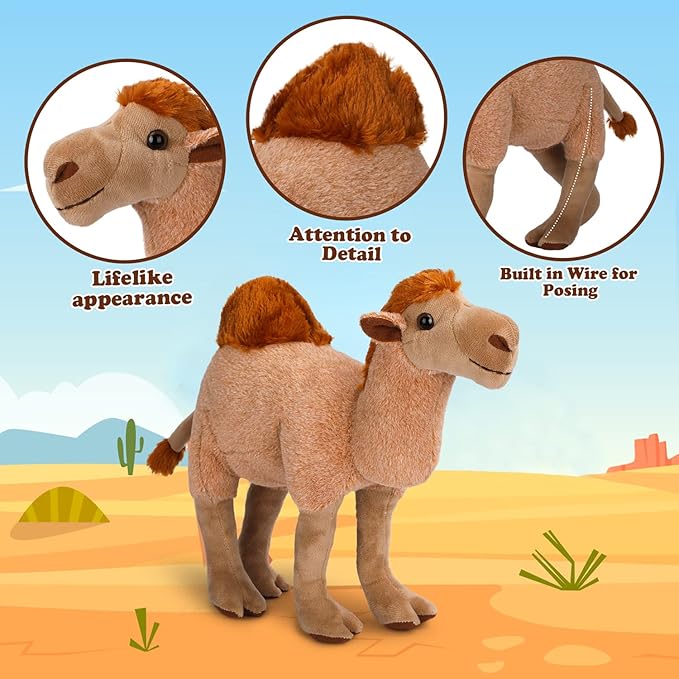 Camel Plush Toy, Stuffed Animal Plushie Doll, Soft Fluffy Like Real Desert Animals Hugging Toy - Present for Every Age & Occasion-PawvioPets