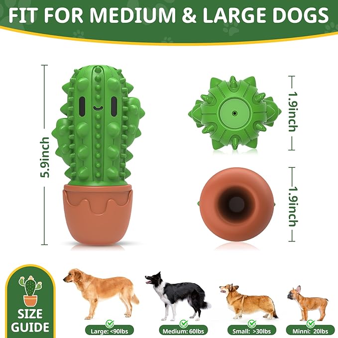 Dog Chew Toys Toothbrush Stick Teeth Cleaning Brush Dental for Medium Large Dog, Puppy Christmas,Easter Birthday Gifts,Outdoor Dog Squeaky Toys for Aggressive Chewers Tough Toys Interactive-PawvioPets