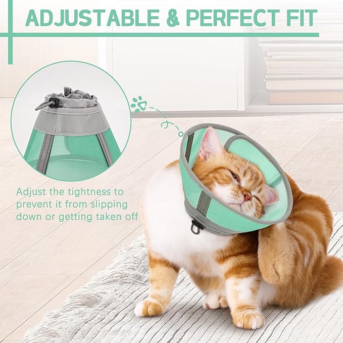 Cat Cone Collar Soft, Cat Recovery Collar for Large Medium Small Cats Kittens, Pet Cone Alternative After Surgery-PawvioPets