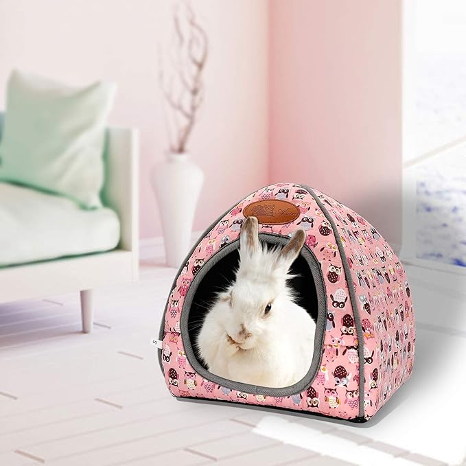 BWOGUE Guinea Pig House Bed Cozy Hamster Cave Large Hideout for Dwarf Rabbits Hedgehog Bearded Dragon Winter Nest Hamster Cage Accessories-PawvioPets