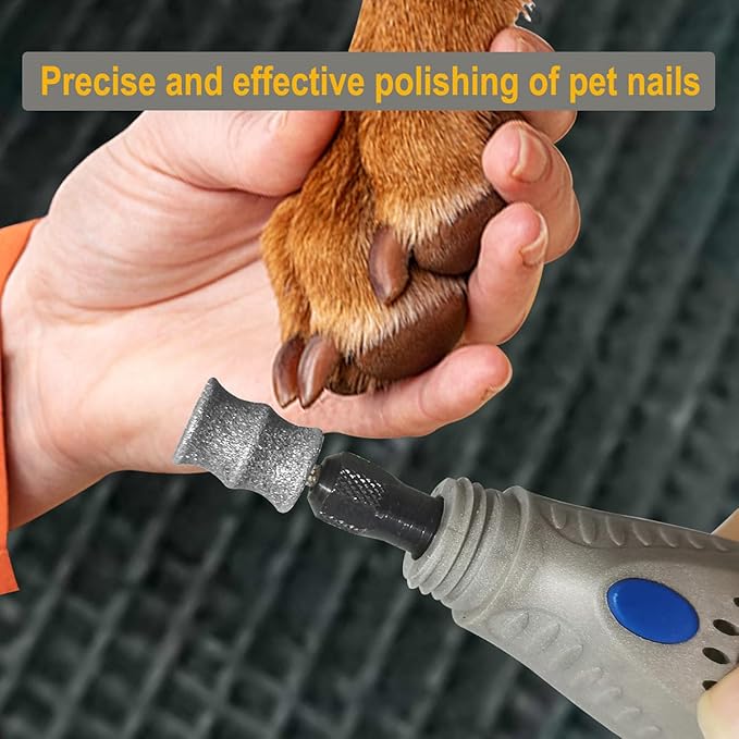 Dog Nail Grinder and Trimmer Bits for Dremel - Dog Nail Grinder Attachment - Painless Pet Nail File & Clipper for Large, Medium and Small Dogs & Cats 2Pack-PawvioPets