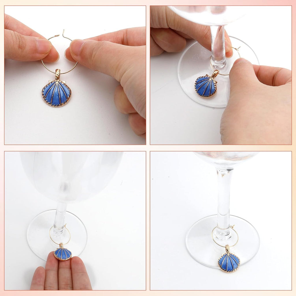 Wine Glass Charms Wine Charms for Stem Glasses Glass Markers Identifiers Tags for Christmas Tasting Party Favors Decorations