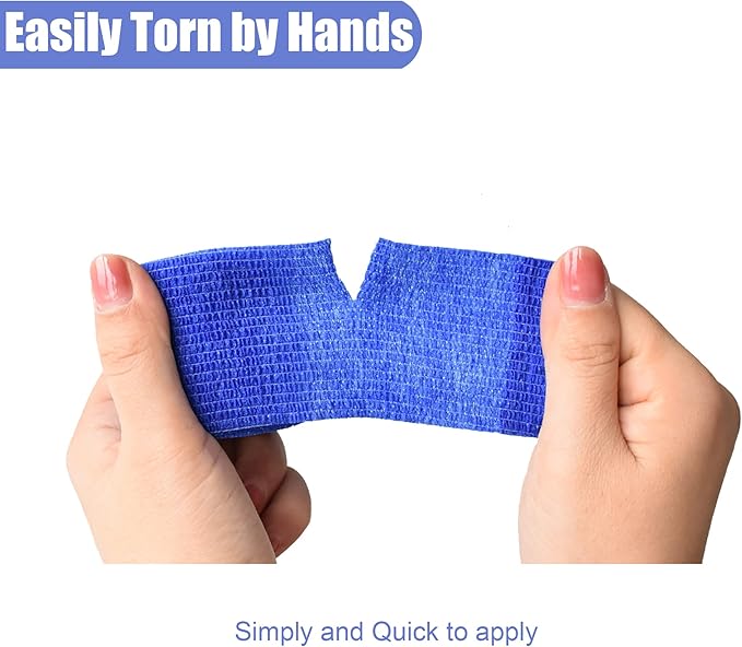 9 Pack 2" x 5 Yards Self Adhesive Bandage Wrap Self Stick Wrap for Ankle, Wrist, Finger, Sports, Breathable Cohesive Vet Tape for Pets (D Dark Blue)-PawvioPets