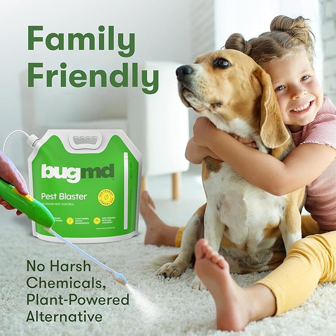 BugMD Blaster Kit - 4 Pack Pest Control Essential Oil Concentrates 3.7 oz and 1 Pest Blaster - Plant-Powered Bug Spray for Home, Insect Killer, Ant Killer for House, Roach, Flea Spray for Home-PawvioPets