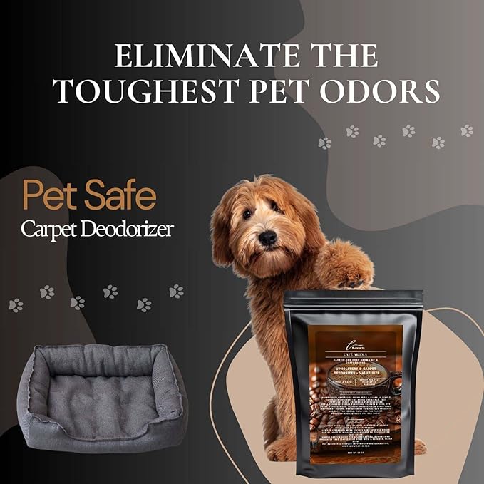 Café Aroma Carpet Freshener Powder Refill 36 oz | Powerful Odor Eliminator for Home | Upholstery Deodorizer | Carpet Deodorizer | Pet Urine | Cat Litter Box-PawvioPets