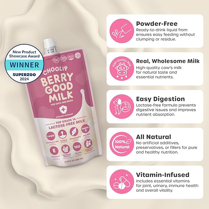 Bundle | Berry Good Milk 10pk Vitamin-Infused + 49 Variety Squeeze Vita Sticks with Essential multivitamins [Both Products are for Cats & Dogs of All Life Stages]-PawvioPets