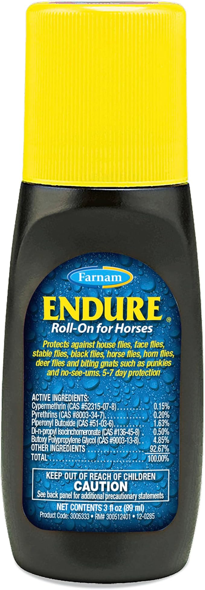 Farnam Endure Roll-On Fly Repellent for Horses, for Sensitive Areas, 3 Ounces-PawvioPets