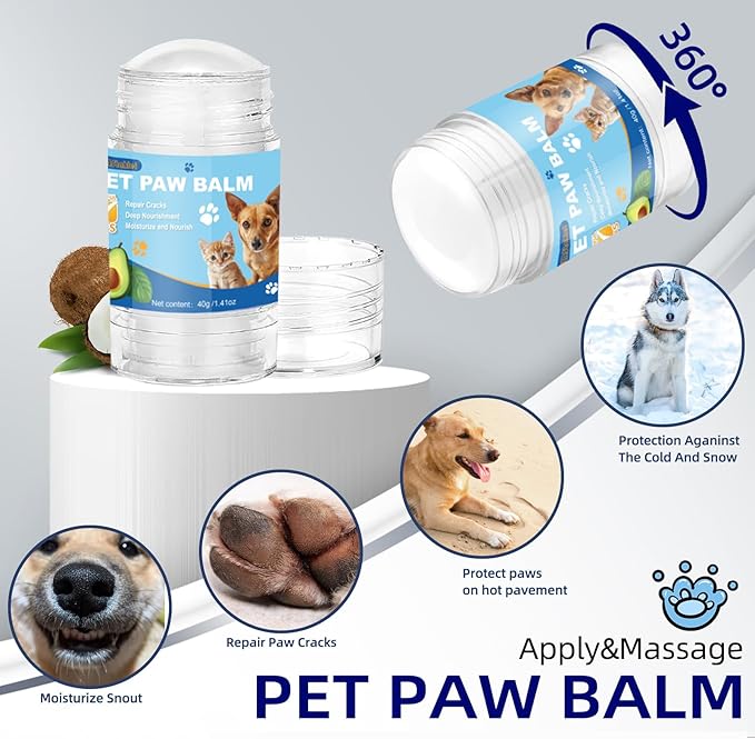 Dog Paw Care Kit,No-Rinse Paw Cleaner for Dogs & Cats,Dog Paw Balm for Heals -Repairs Dry Cracked Paws & Nose with 1 Pet Cleaning Towels,Natural Dog Paw Protector for Pet Foot Washer Care-PawvioPets