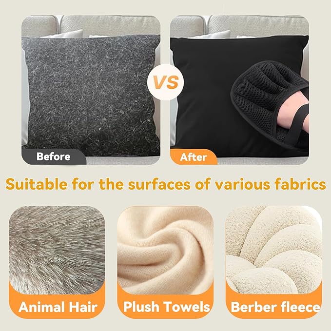 3 Packs Pet Hair Removal Glove,Pet Hair Remover for Cat & Dog,New Upgraded Electrostatic Gloves Pet Hair,Reusable Electro Static Pet Hair Remover Electrostatic Gloves for Furniture,Couch (3 Packs)-PawvioPets