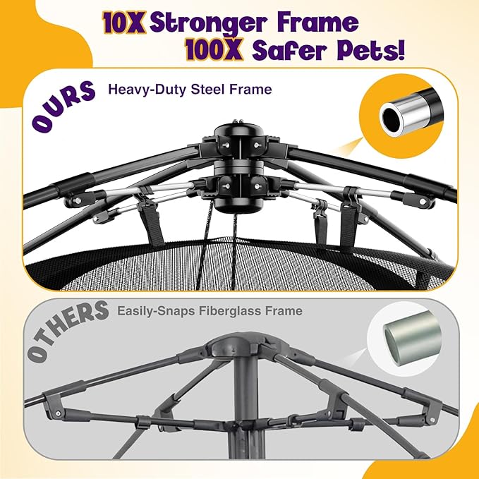 Extra Large Catio Outdoor Cat Enclosure Rywell 2-Tier Cat Tent for Patio, Balcony, Indoor & Camping, Foldable Outdoor Cat Playpen with Windows, Weatherproof Sunproof (Carry Bag Included)-PawvioPets