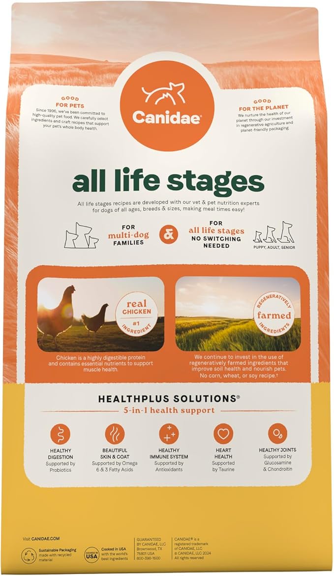 Canidae All Life Stages Real Chicken & Ancient Grains Recipe – High Protein Premium Dry Dog Food for All Ages, Breeds, and Sizes– 5 lbs.-PawvioPets