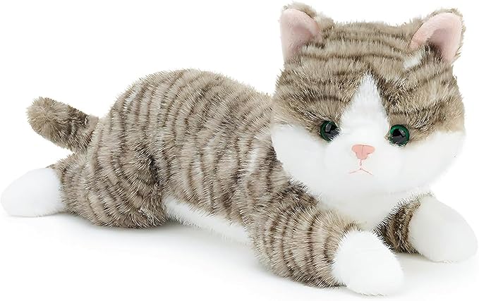 19 inch 3 lbs Cat Weighted Stuffed Animals, Realistic Weighted Cat Stuffed Animal, Sensory Comfort Plush Throw Pillow, Soft Kawaii Stuffed Kitty Plush Toy Gift for Adults Kids Youth-PawvioPets
