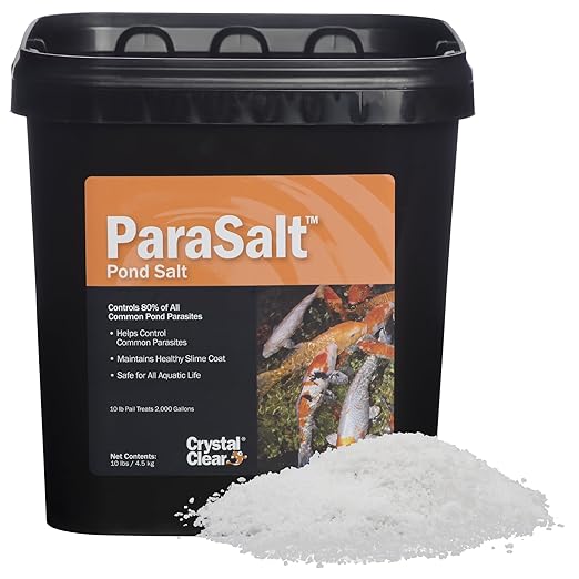 CrystalClear ParaSalt Outdoor Pond & Water Garden Rock Salt Crystals, Fish Parasite Control, Beneficial Stress Reducing & Slime-Coat Treatment, Natural Aquatic Additive, Koi, Plants & Pet Safe, 10 lbs-PawvioPets