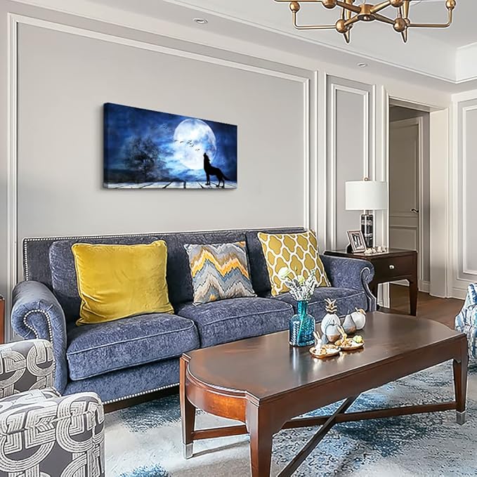 Canvas Wall Art For Bedroom Wall Decoration For Living Room Large Size Luminous Scenery Wolf Wall Decor Pictures Artwork Painting Modern Office Canvas Art Prints Room Decor Ready To For Home Decor-PawvioPets