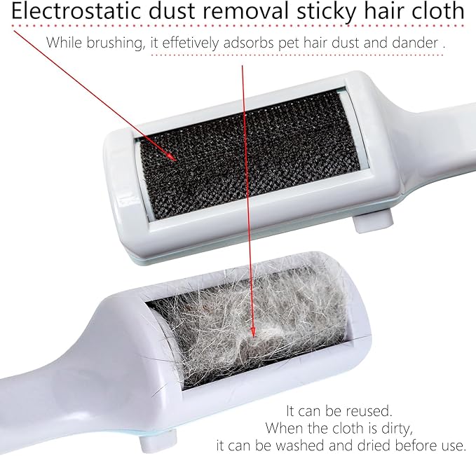 3 Packs Pet Hair Remover Roller Lint Brush and Reusable Lint Roller Dog & Cat Hair Remover for Rug, Furniture, Couch, Car, Carpet, Clothes and Bedding Multi-Surface Fur Removal Tool-PawvioPets