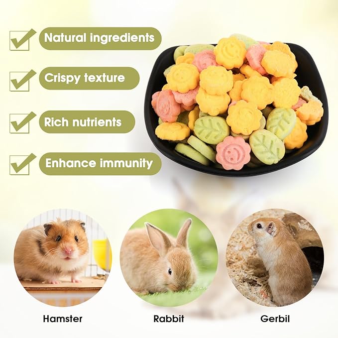 Abizoo 3 Vegetable Chews Treats: Grain Free Natural Snacks with Beet, Carrot, Spinach for Hamsters, Rabbits, Guinea Pigs & Gerbils Crunchy for Digestive Support & Dental Health 1.76oz/50g-PawvioPets