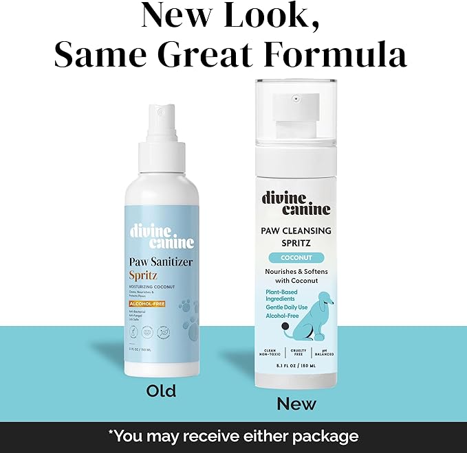 Dog Paw Cleaner - 5.1 Fl Oz of Alcohol Free Paw Cleansing Spray - Made with Coconut, Aloe, Copaiba Oil, and Lemongrass Oil to Nourish and Clean Paws - Made in The USA-PawvioPets