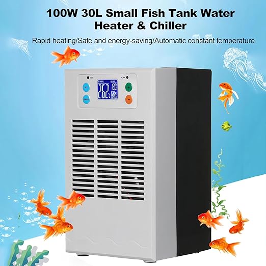 Electric Water Heater Chiller, AC 100‑240V 20L Aquarium Chiller ABS Housing Digital Display Intelligent Temperature Control 70W with Pump for Fish (US Plug Pump US Plug 110V)-PawvioPets