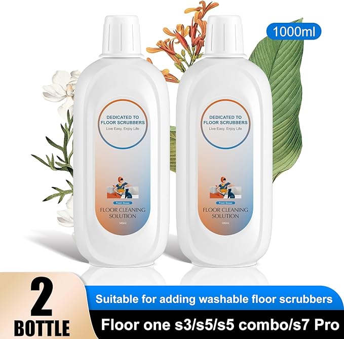 Floor Cleaning Solution Compatible With Tineco , Deep Cleans for Multiple Hard Floors, Suitable With All Robot Vacuums with Mopping and Cordless Wet/Dry Vacuum Mop Cleaner (Fresh Ocean 2 Bottle)-PawvioPets