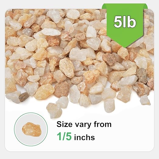 5 lbs Coarse Silica Sand for Indoor Plants, 1/5 Inch Natural Decorative Gravel for Vases, Aquariums, Terrarium, Fish Tank, Drainage Rocks for Potted Plants, Bamboo, Succulent, Crafts, Cactus-PawvioPets