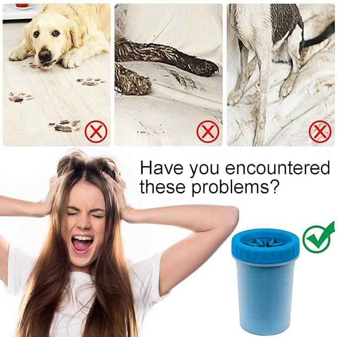 2 Pack Portable Dog Paw Cleaner, Washer, Buddy Muddy Pet Foot Cleaner for Medium Breed Dogs and Cats, Blue-PawvioPets