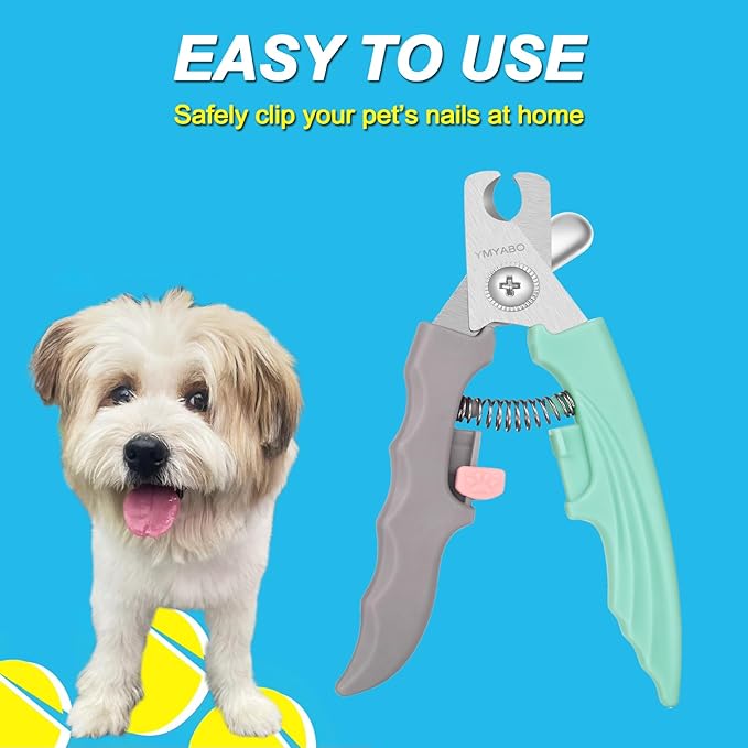 Dog Nail Clipper,Pet Nail Trimmers Safety Guard to Aviod Over Cutting,Puppy Cat Claw Trimmer,with Free Dog Comb & Nail File, Sharp Grooming Clipper, Great for Thick Toenail, Green-PawvioPets