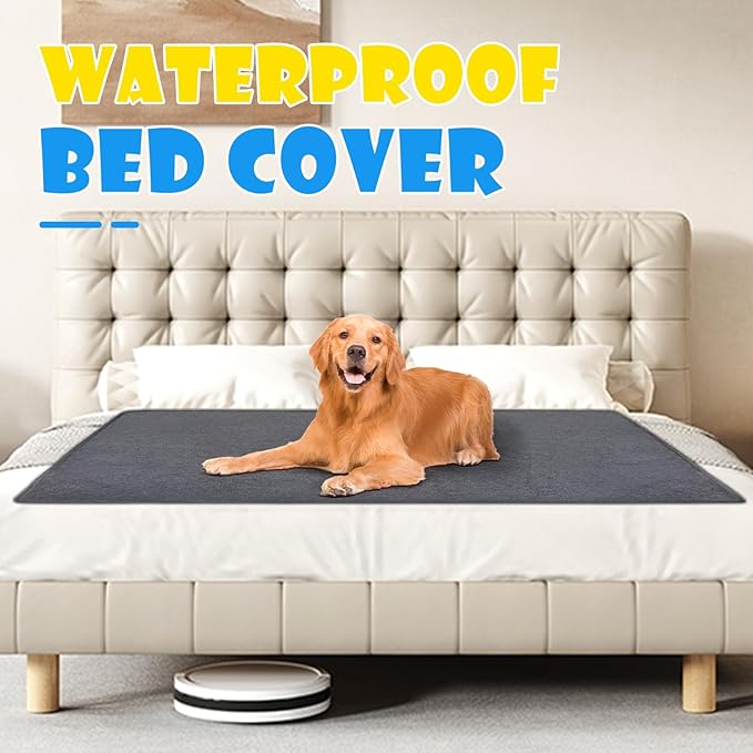 2 Pack Extra Large Washable Pee Pads for Dogs 72"x72" Reusable Dog Mat for Floor Non-Slip Waterproof Pee Pads for Dogs Fast Absorbent Pet Whelping Pads Puppy Playpen Mat for Incontinence, Housebreak-PawvioPets