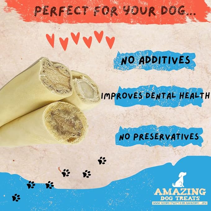 Amazing Dog Treats - Monster Thick Cow Tail Bone 6 Inch (13 oz - 6 to 7 Jumbo Pcs/Pack) - Sourced from Grass Fed Cattle - Sourced from Grass Fed Cattle - Long Lasting Dog Chew - Rawhide Alternative-PawvioPets