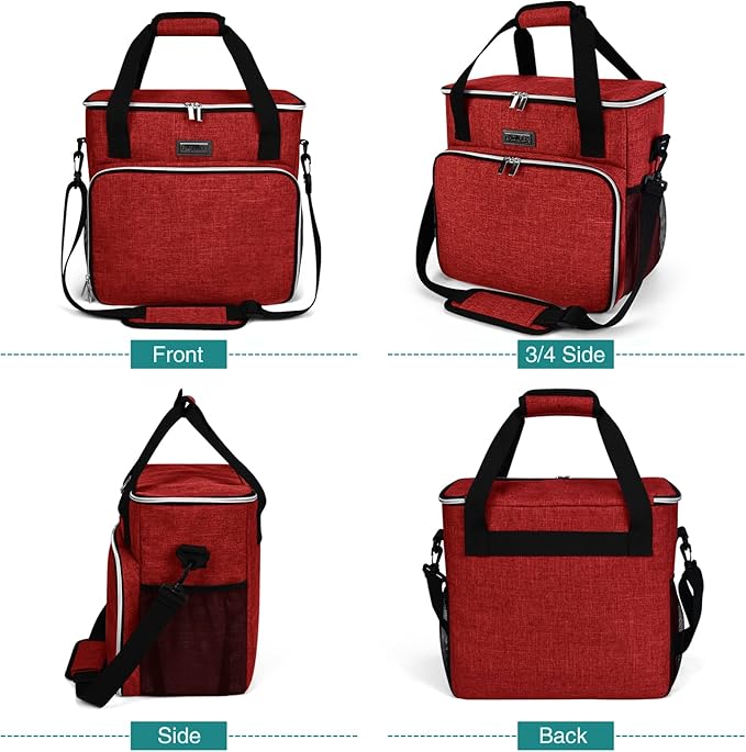 BAGLHER Dog Travel Bag, Pet Travel Bag (ALL Pet Travel Supplies), With 2 Pet Food Containers and 2 Collapsible Silicone Bowls; Essential Kits for Pet Travel Red-PawvioPets